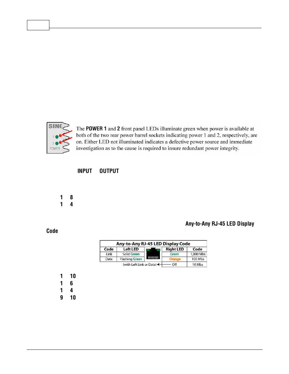 Front panel description, Power, Any-to-any ports | 2 front panel description | Datacom Systems VS-1200 User Manual | Page 14 / 54