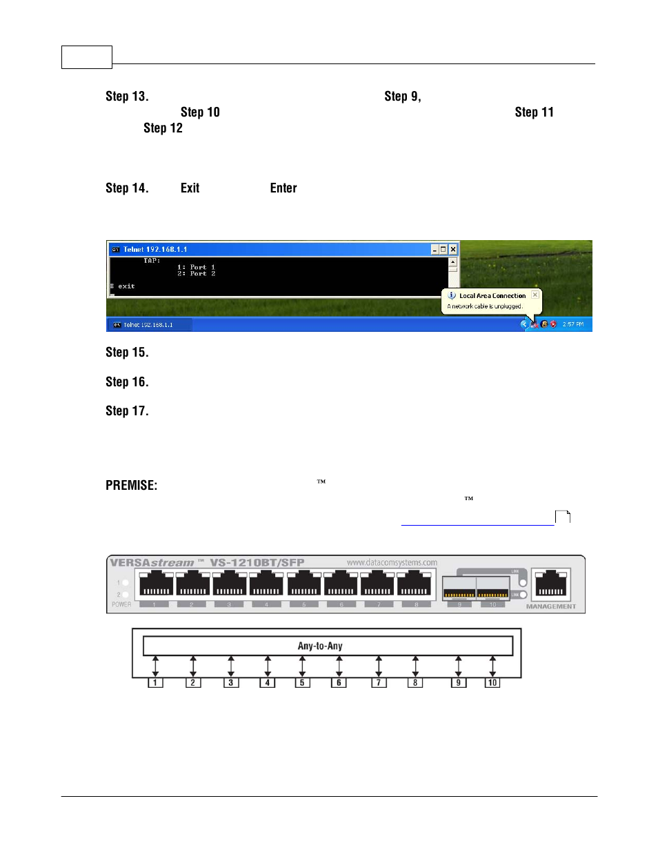 Exercise - cli setting ports, 5 exercise - cli setting ports | Datacom Systems VS-1200 User Manual | Page 36 / 54