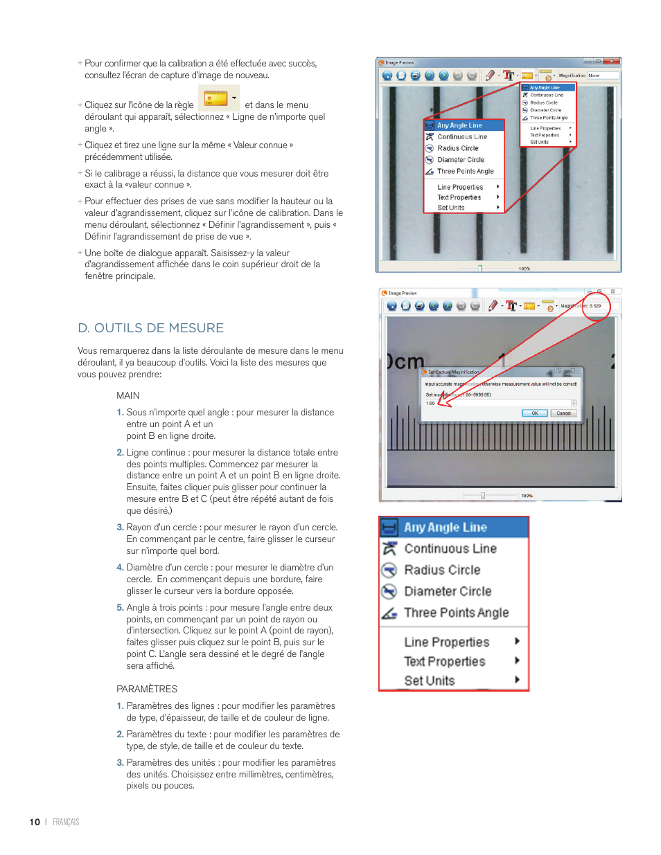 D. outils de mesure | Celestron Handheld Digital Microscope Pro (Gray) User Manual | Page 23 / 65