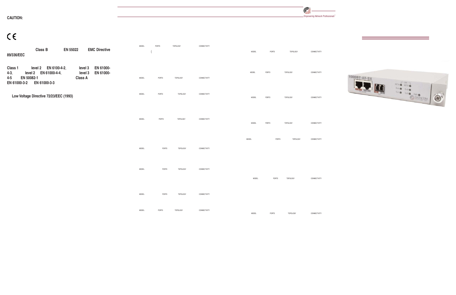 Datacom Systems 1000BT-AT-SX User Manual | 2 pages