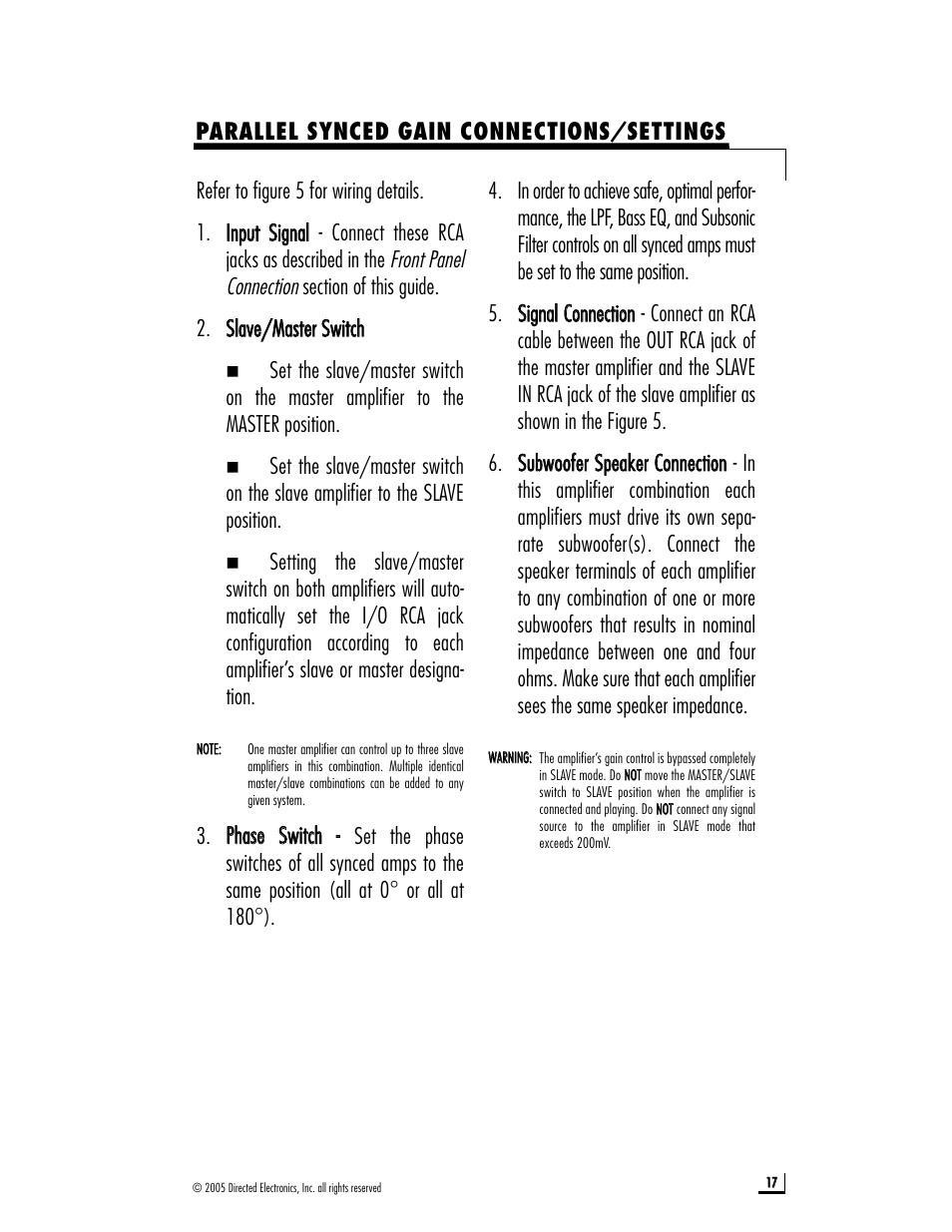 Directed Audio D1200 User Manual | Page 17 / 26