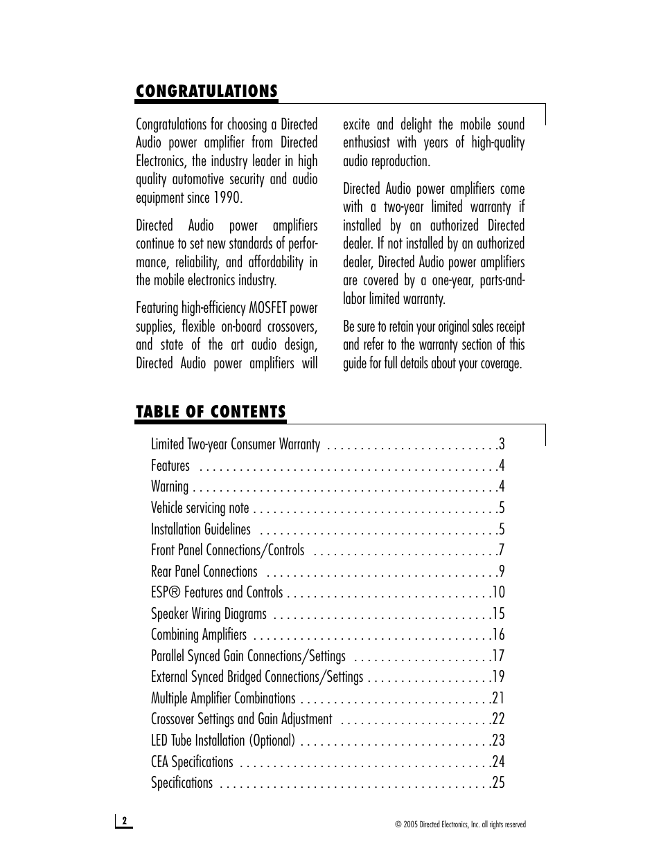 Directed Audio D1200 User Manual | Page 2 / 26