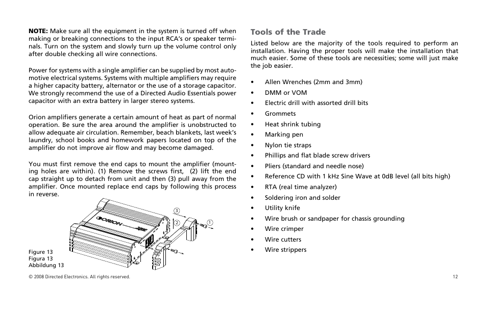 Tools of the trade | Directed Audio XTR5002 User Manual | Page 13 / 100