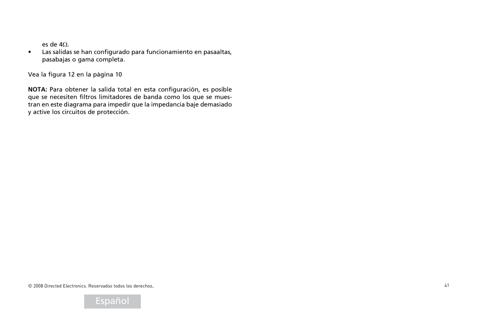 Español | Directed Audio XTR5002 User Manual | Page 42 / 100