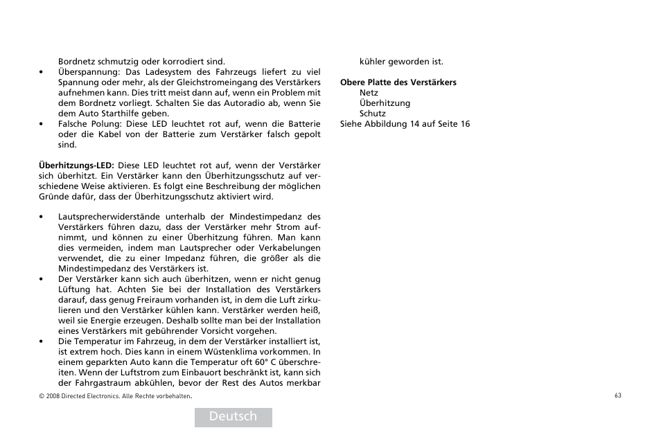 Deutsch | Directed Audio XTR5002 User Manual | Page 64 / 100