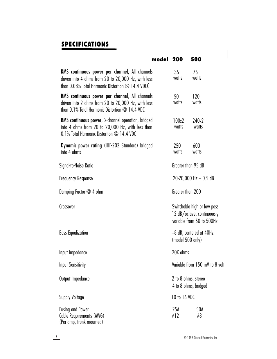 Directed Audio 200/500 User Manual | Page 10 / 12