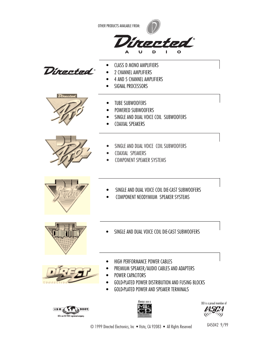 Directed Audio 200/500 User Manual | Page 12 / 12