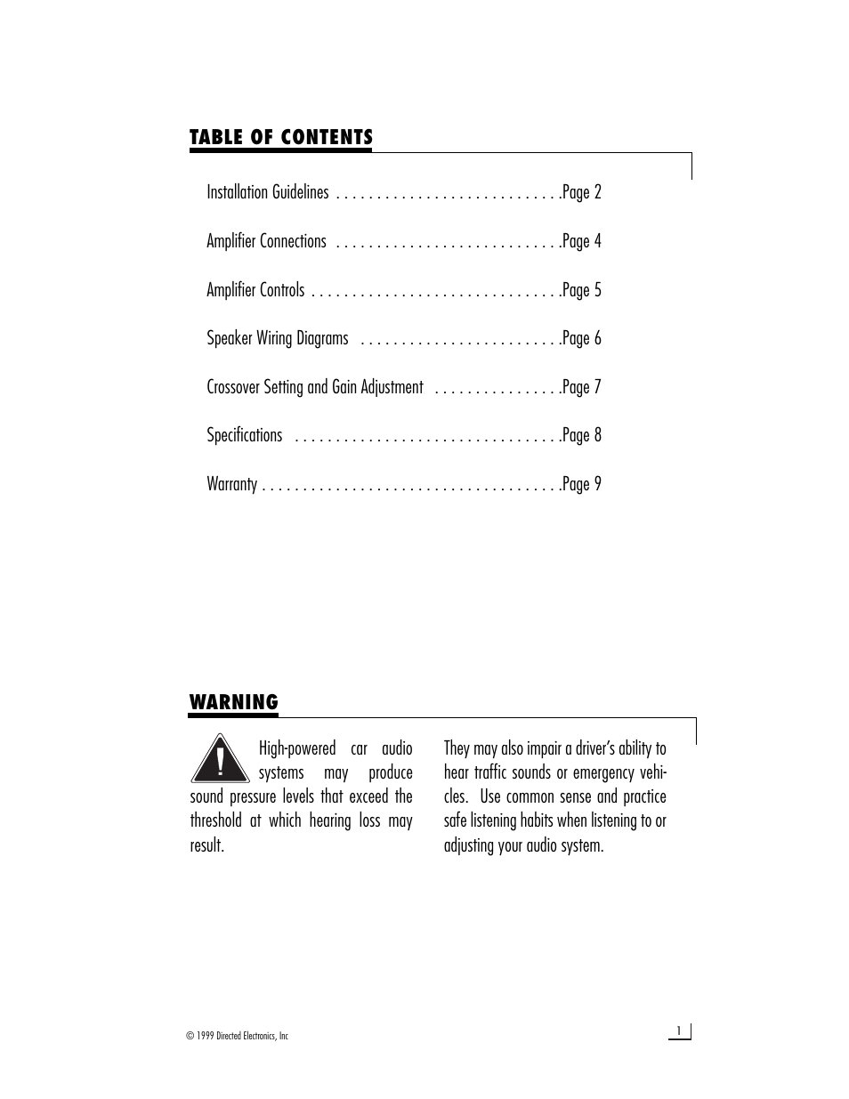 Directed Audio 200/500 User Manual | Page 3 / 12