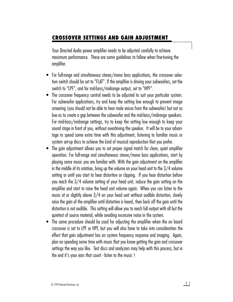 Directed Audio 200/500 User Manual | Page 9 / 12