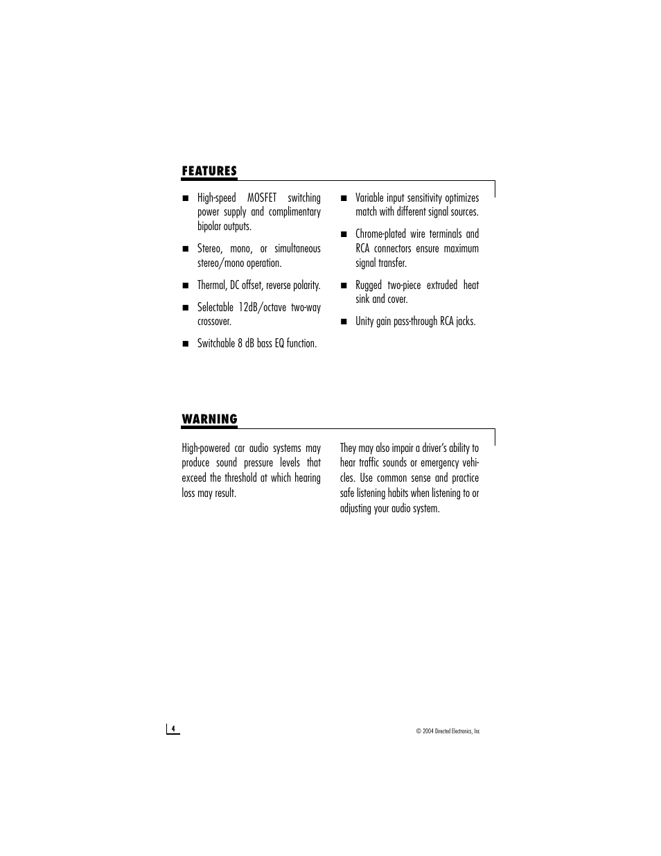Directed Audio A502 User Manual | Page 4 / 18