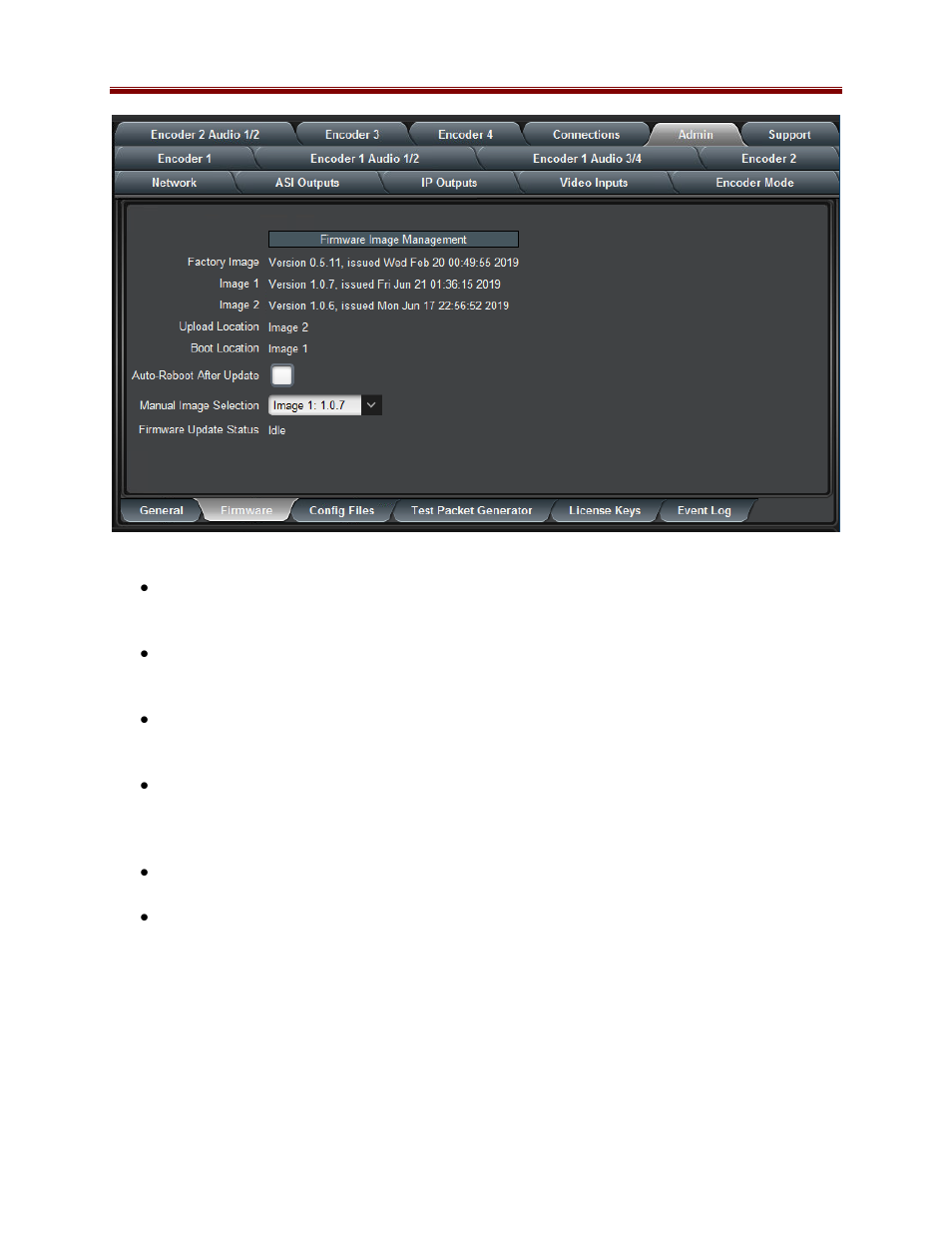 Admin config files tab | Cobalt Co9992-4ENC-4K-HEVC Software-Defined Broadcast Encoder User Manual | Page 105 / 135