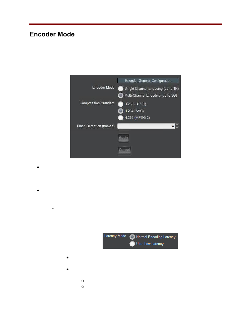 Encoder mode, Encoder mode configuration tab | Cobalt Co9992-4ENC-4K-HEVC Software-Defined Broadcast Encoder User Manual | Page 37 / 135