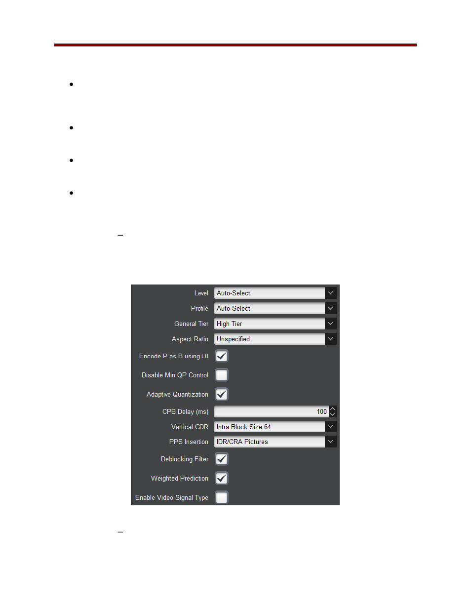 Advanced tab–additional avc video parameters | Cobalt Co9992-4ENC-4K-HEVC Software-Defined Broadcast Encoder User Manual | Page 47 / 135