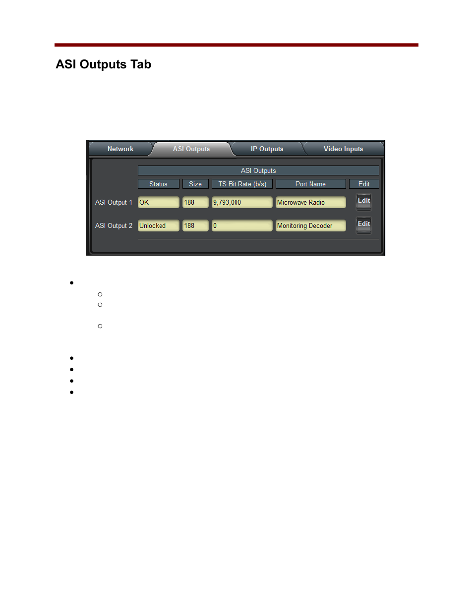Asi outputs tab, Asi ports: configuration tab | Cobalt Co9992-4ENC-4K-HEVC Software-Defined Broadcast Encoder User Manual | Page 82 / 135