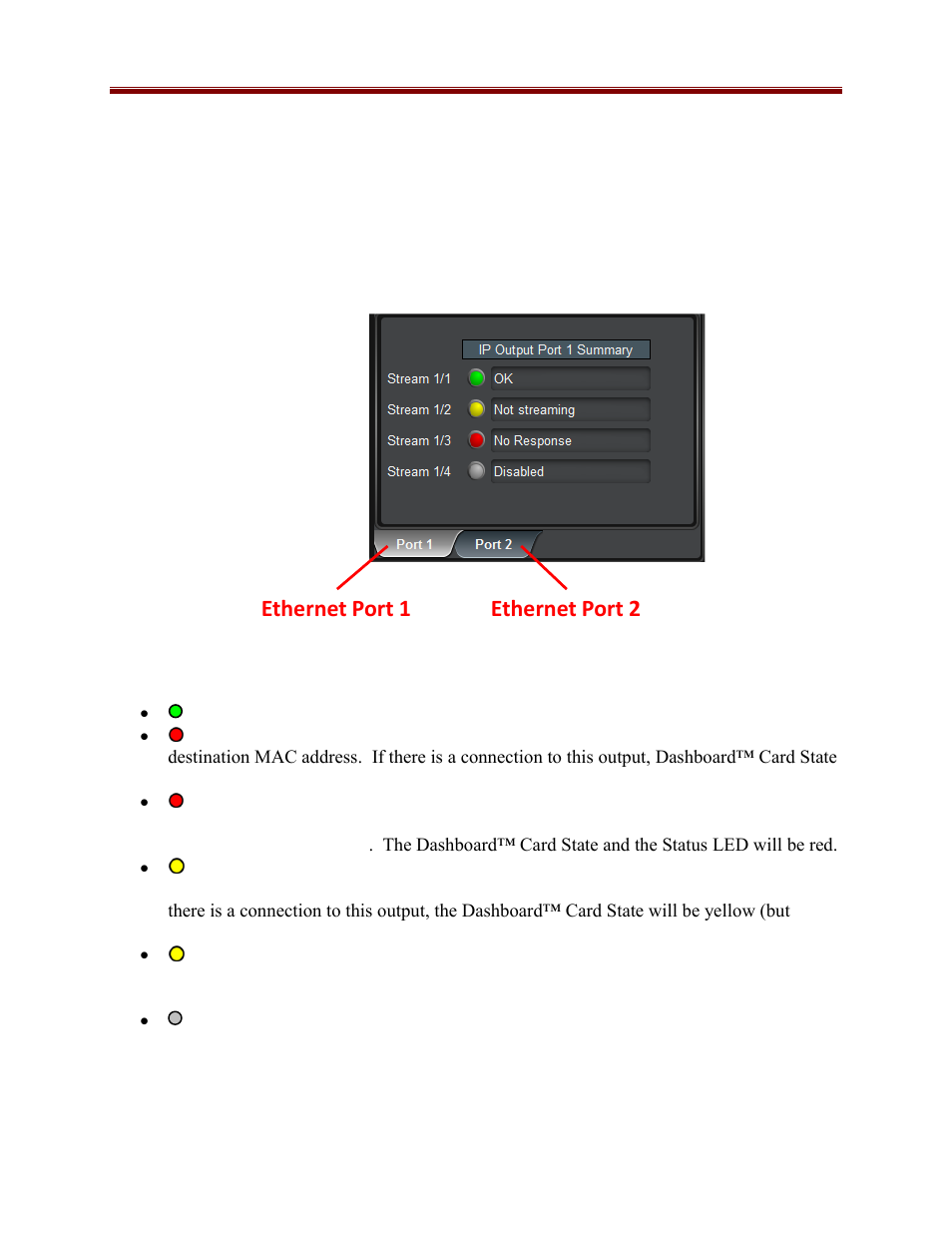 Ip outputs: statistics tab, Ethernet port 1 ethernet port 2 | Cobalt Co9992-4ENC-4K-HEVC Software-Defined Broadcast Encoder User Manual | Page 95 / 135