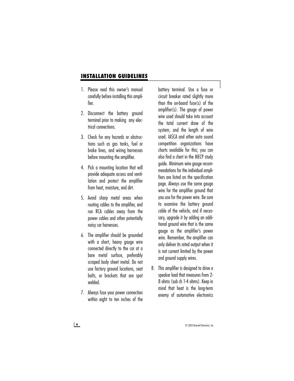 Directed Audio model 1200/5 User Manual | Page 6 / 20