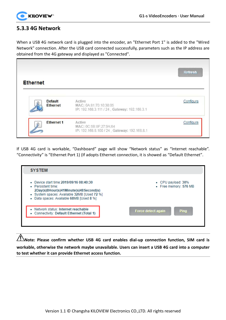 4g network, 3 4g network | Kiloview 3G-SDI to H.264 Wireless Video Encoder User Manual | Page 15 / 50