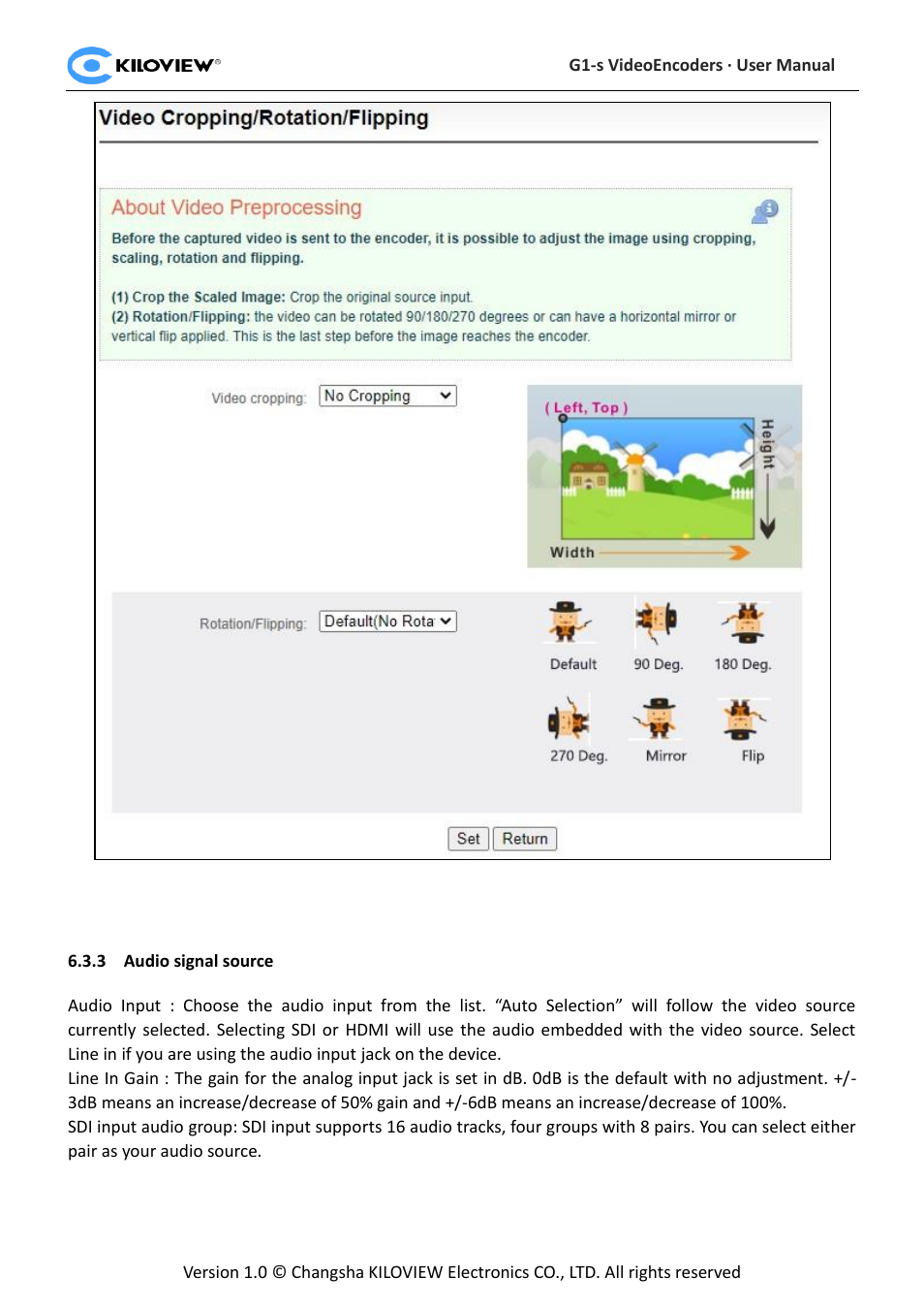 Audio signal source | Kiloview 3G-SDI to H.264 Wireless Video Encoder User Manual | Page 24 / 50