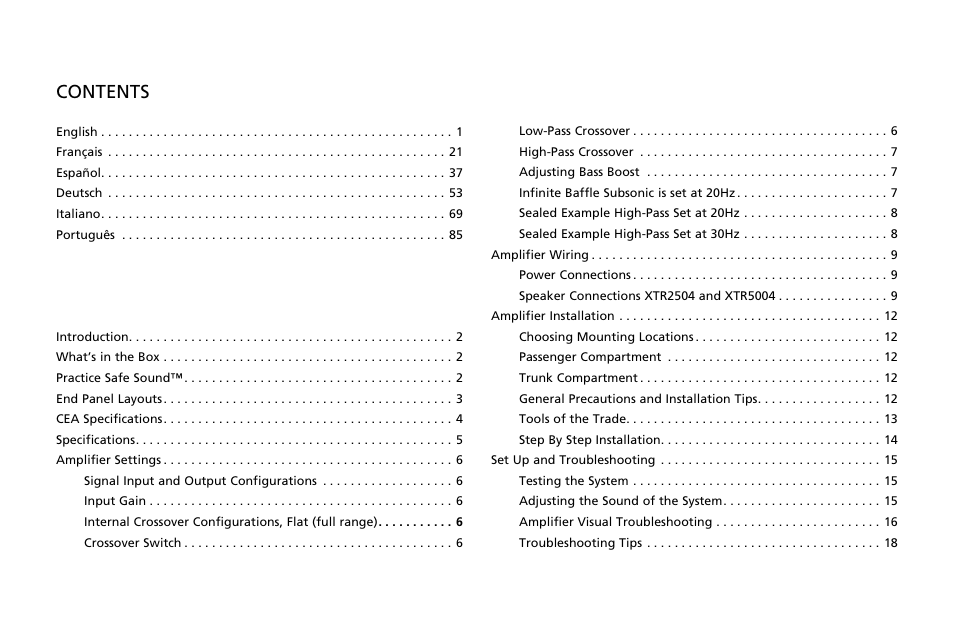 Directed Audio XTR Amplifier XTR2504 User Manual | Page 2 / 102