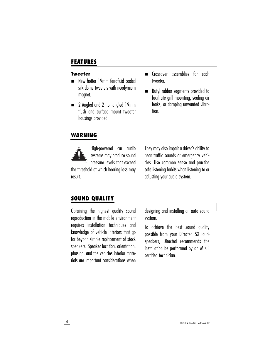 Directed Audio CSX-T User Manual | Page 4 / 9