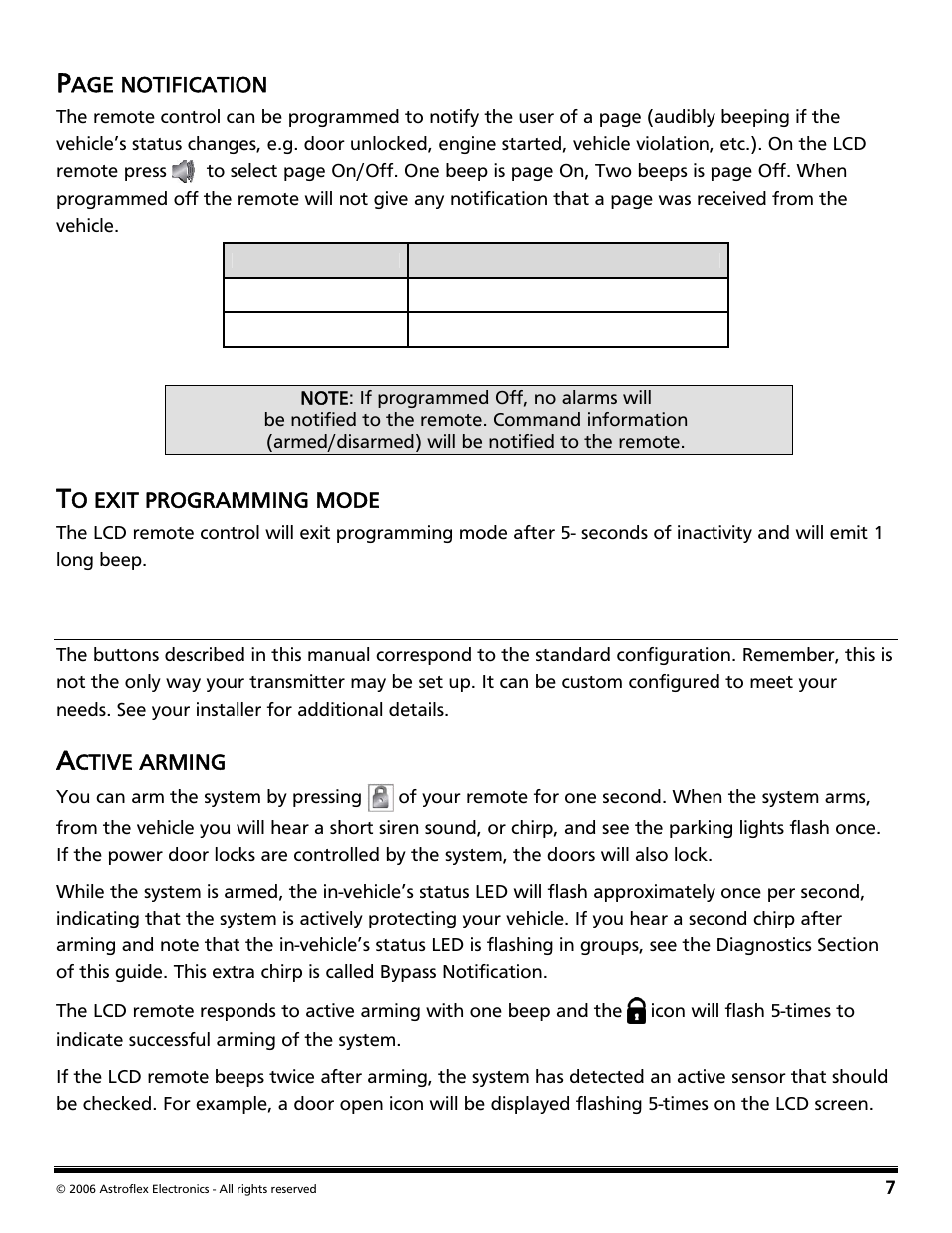 To exit programming mode, Using your system, Active arming | Directed Audio 2 Way Security and Conveniece System VSS-204TW User Manual | Page 10 / 31