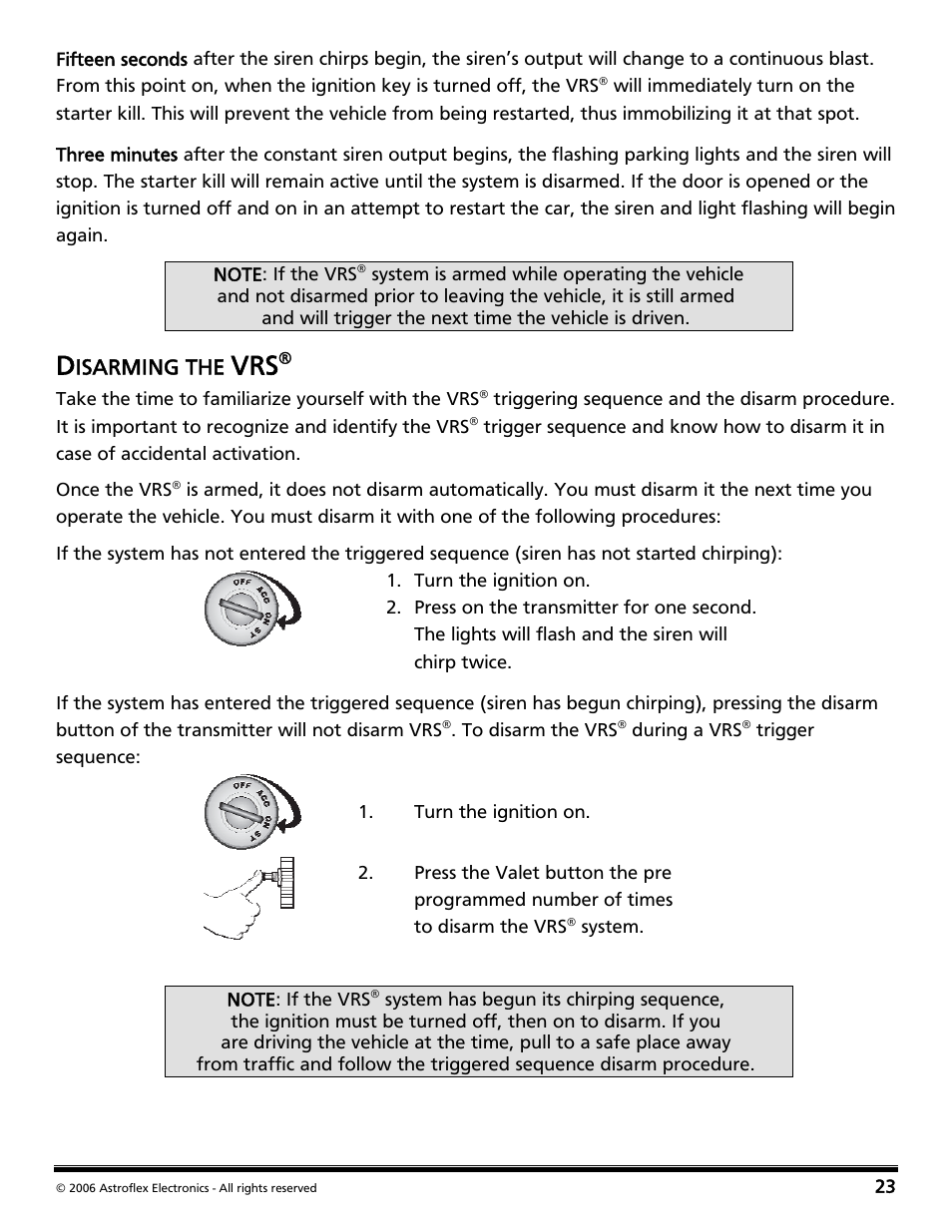 Disarming the vrs, Isarming the | Directed Audio 2 Way Security and Conveniece System VSS-204TW User Manual | Page 26 / 31