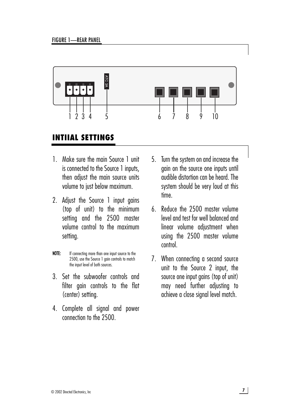 Directed Audio Model 2500 User Manual | Page 7 / 12