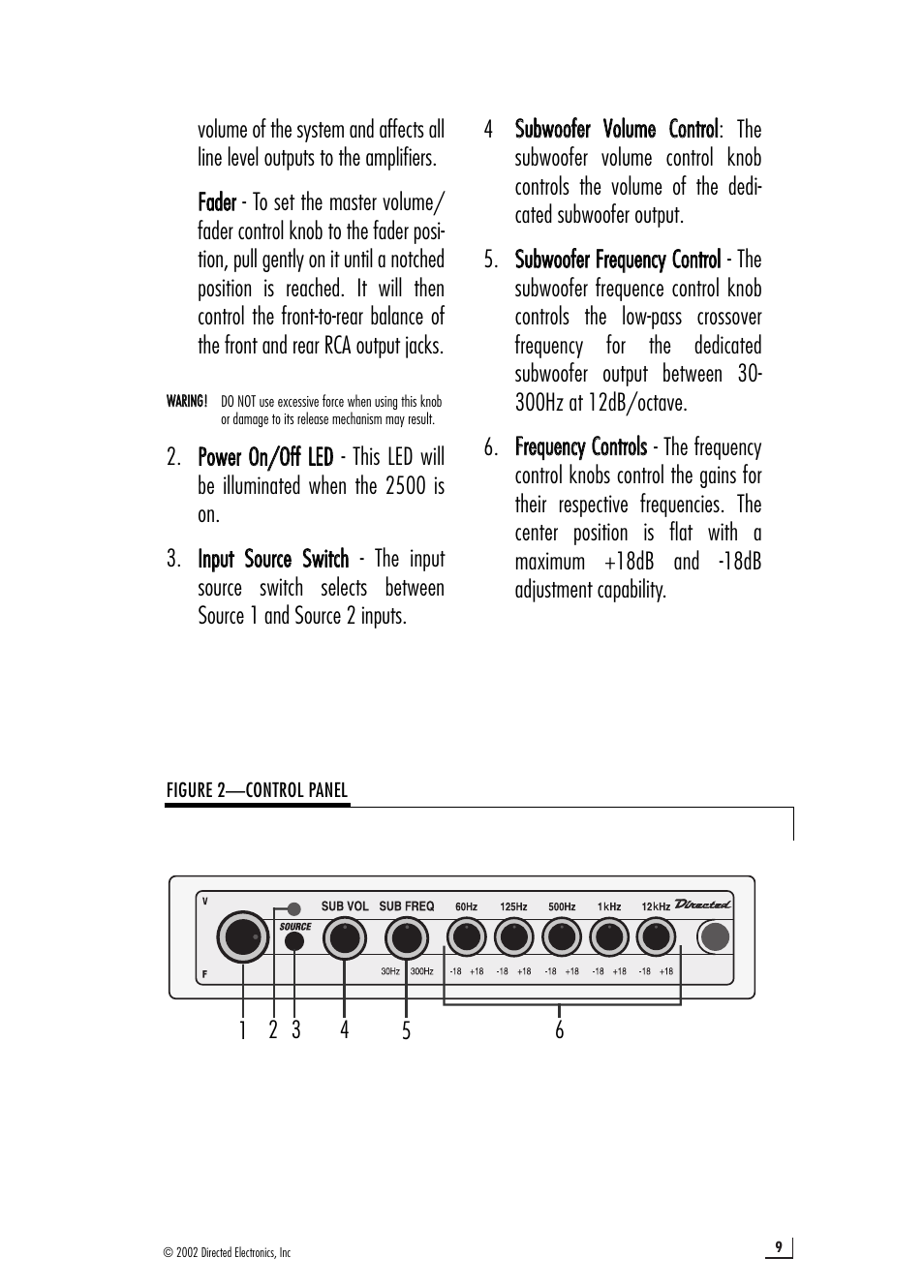 Directed Audio Model 2500 User Manual | Page 9 / 12