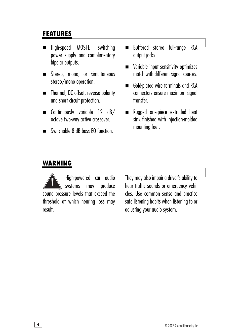 Directed Audio 2150 User Manual | Page 4 / 12
