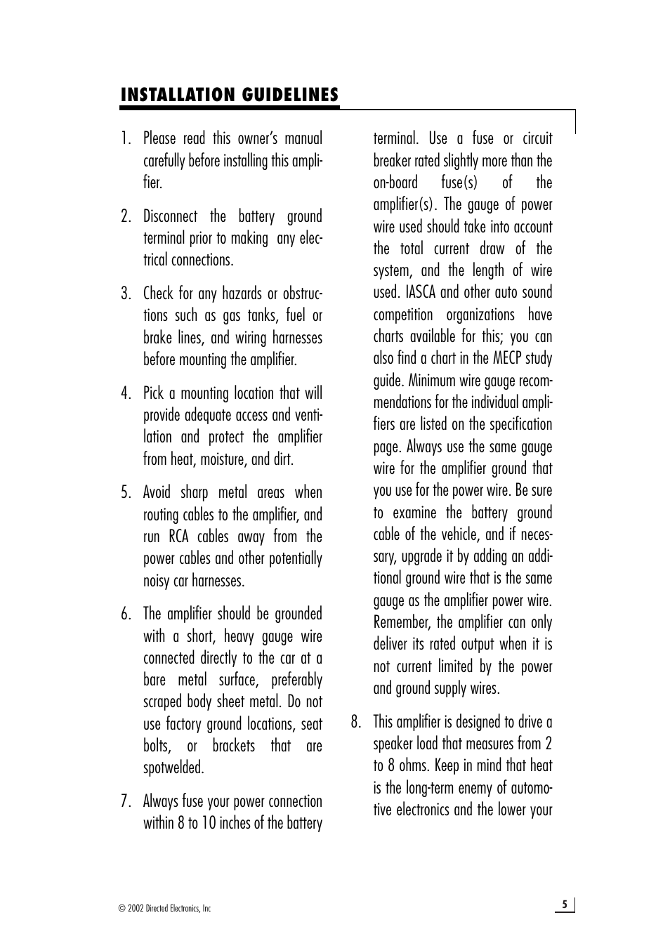Directed Audio 2150 User Manual | Page 5 / 12