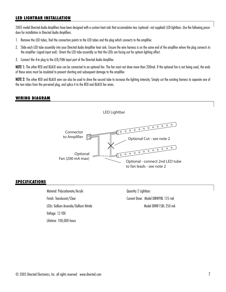 Directed Audio DIRW15BL User Manual | Page 2 / 2