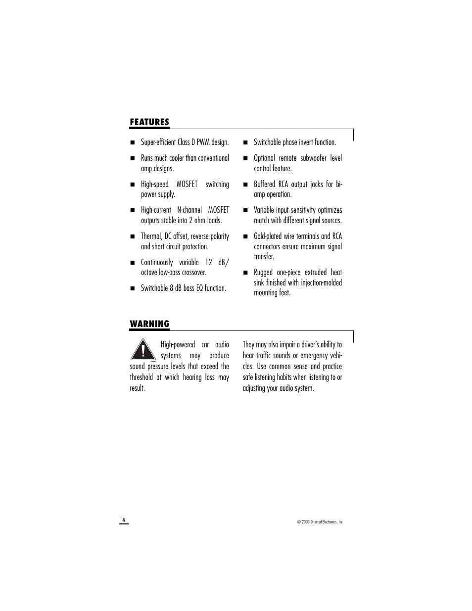 Directed Audio 350d User Manual | Page 4 / 12