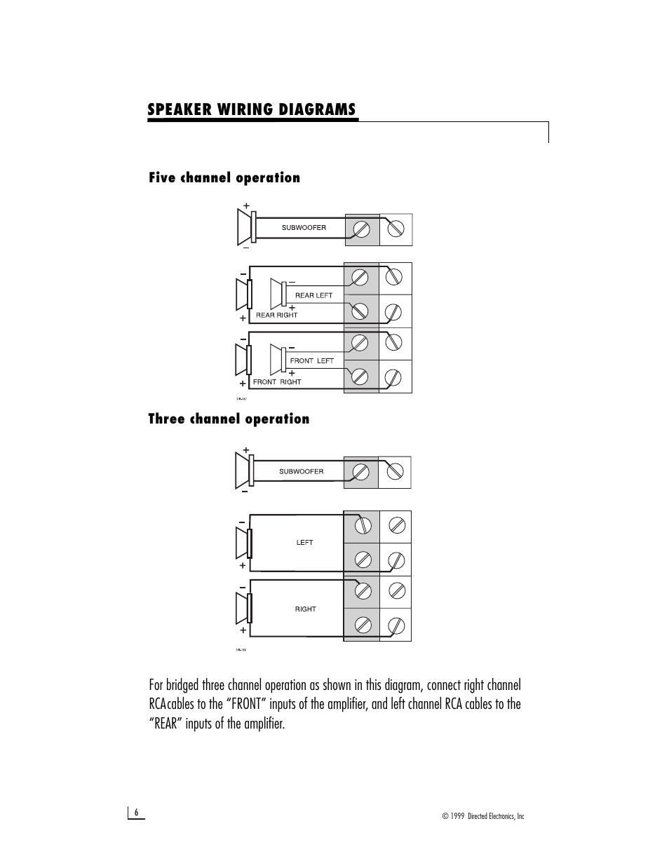 Speaker wiring diagrams | Directed Audio 650 User Manual | Page 8 / 12