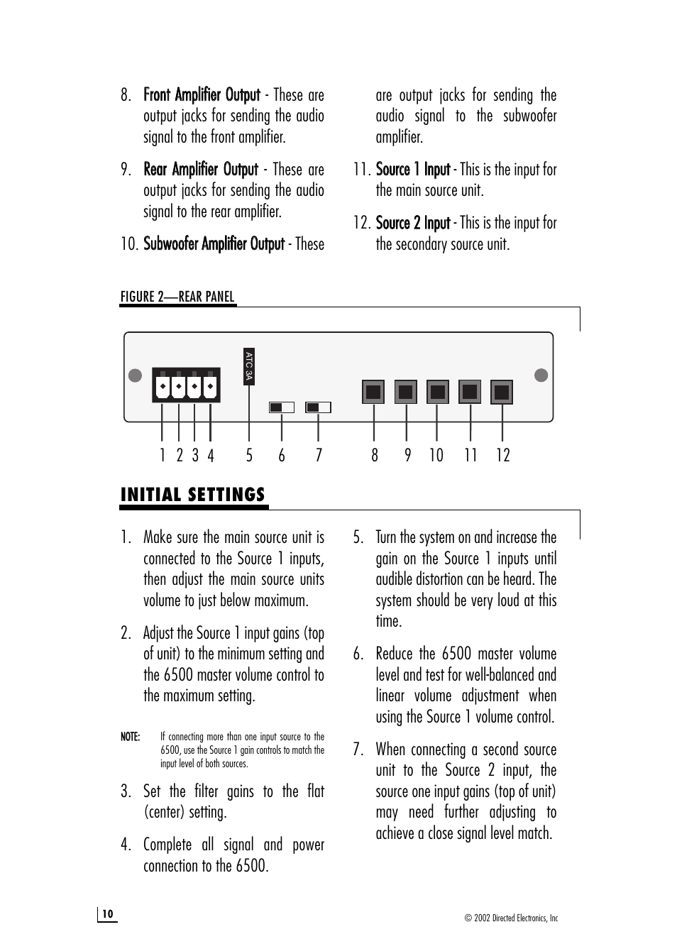 Directed Audio Model 6500 User Manual | Page 10 / 16