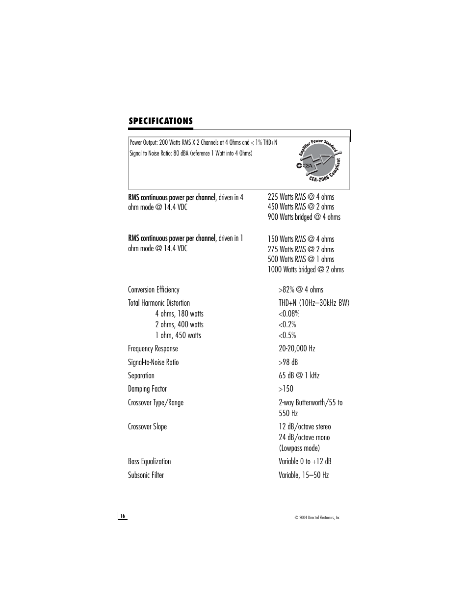 Directed Audio 1200T User Manual | Page 16 / 18