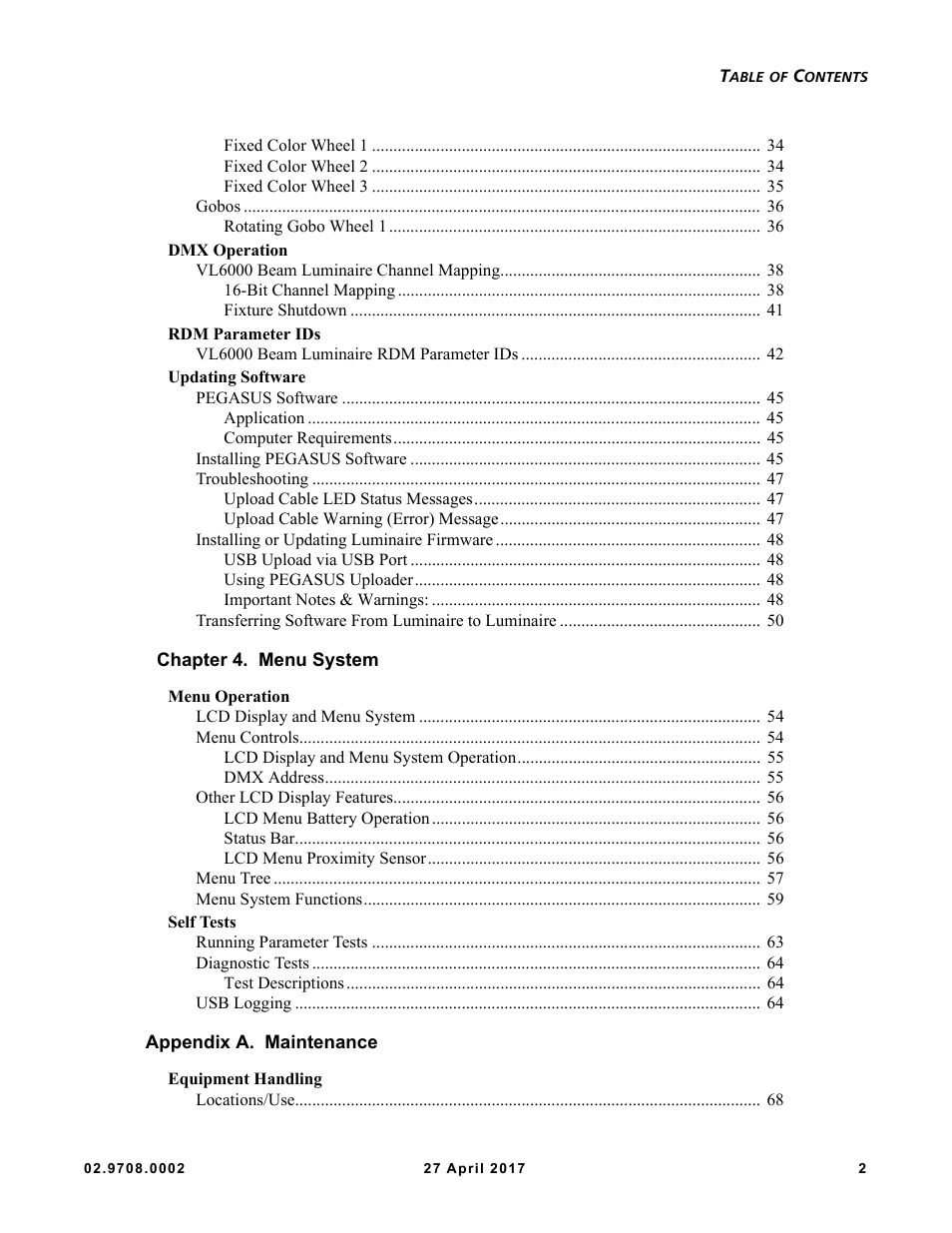 VARI-LITE VL6000 Beam User Manual | Page 17 / 103