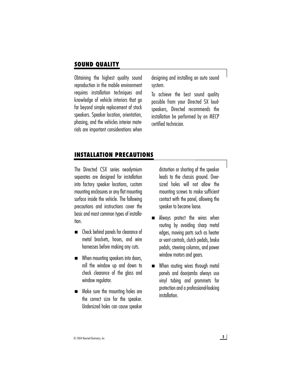 Directed Audio CSX650 User Manual | Page 5 / 11