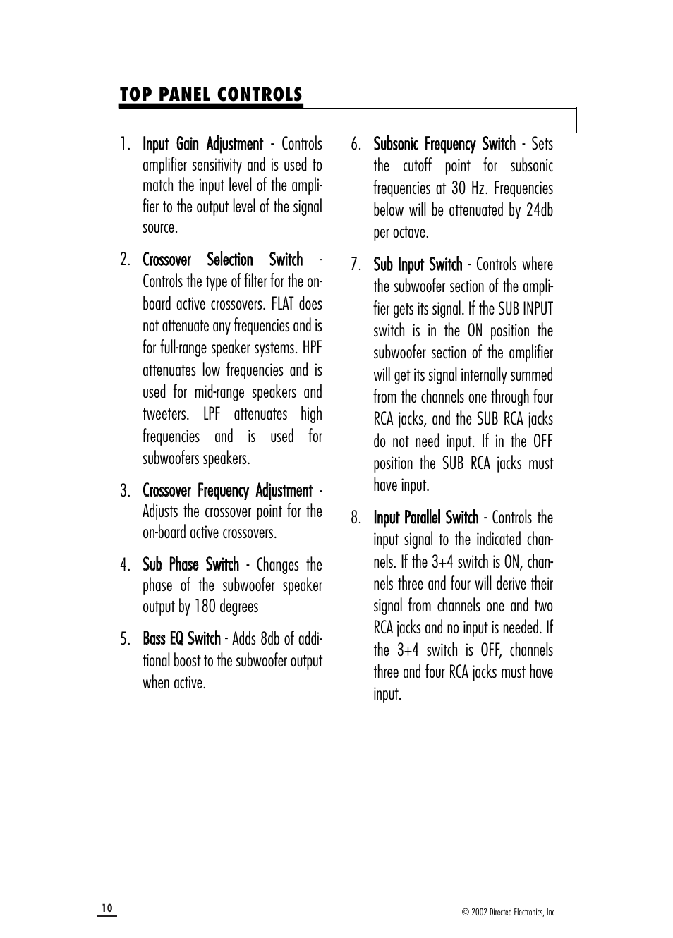 Directed Audio 1100D5 User Manual | Page 10 / 20