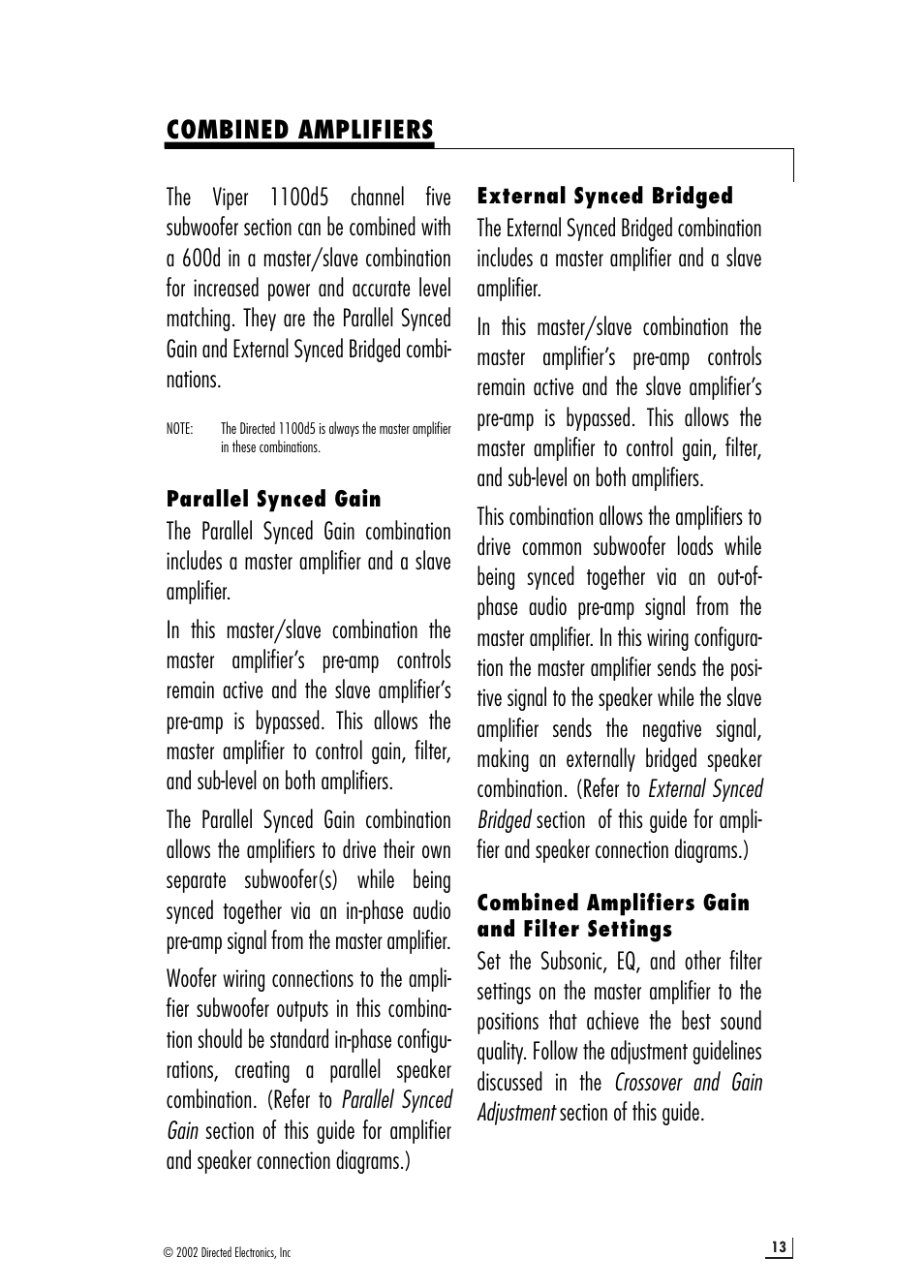 Directed Audio 1100D5 User Manual | Page 13 / 20