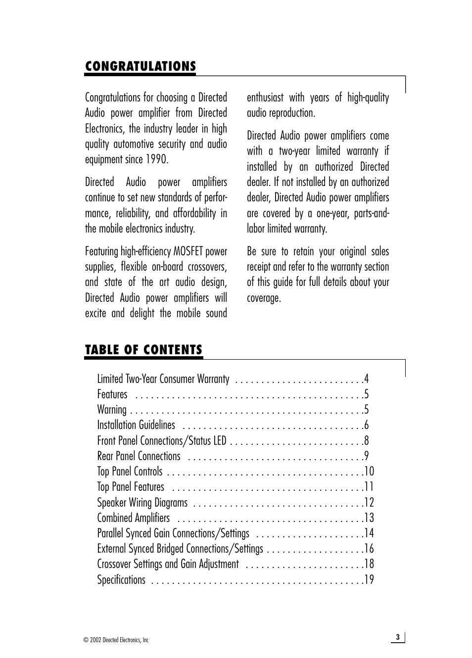 Directed Audio 1100D5 User Manual | Page 3 / 20