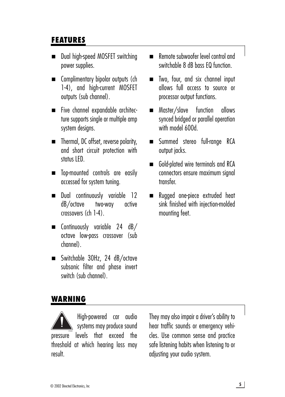 Directed Audio 1100D5 User Manual | Page 5 / 20