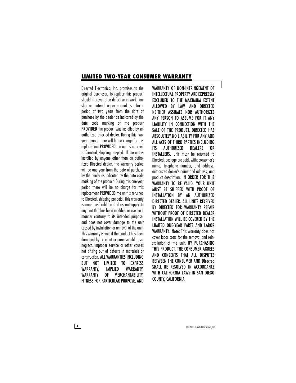 Directed Audio 600/4 User Manual | Page 4 / 14