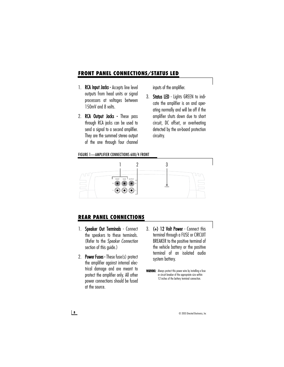 Directed Audio 600/4 User Manual | Page 8 / 14