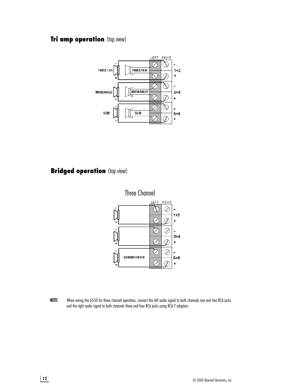Three channel | Directed Audio 6550 User Manual | Page 12 / 16