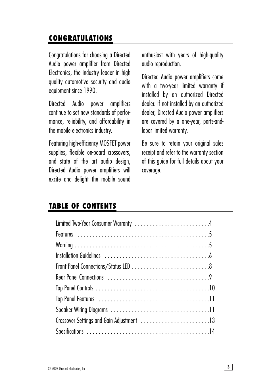 Directed Audio 6550 User Manual | Page 3 / 16