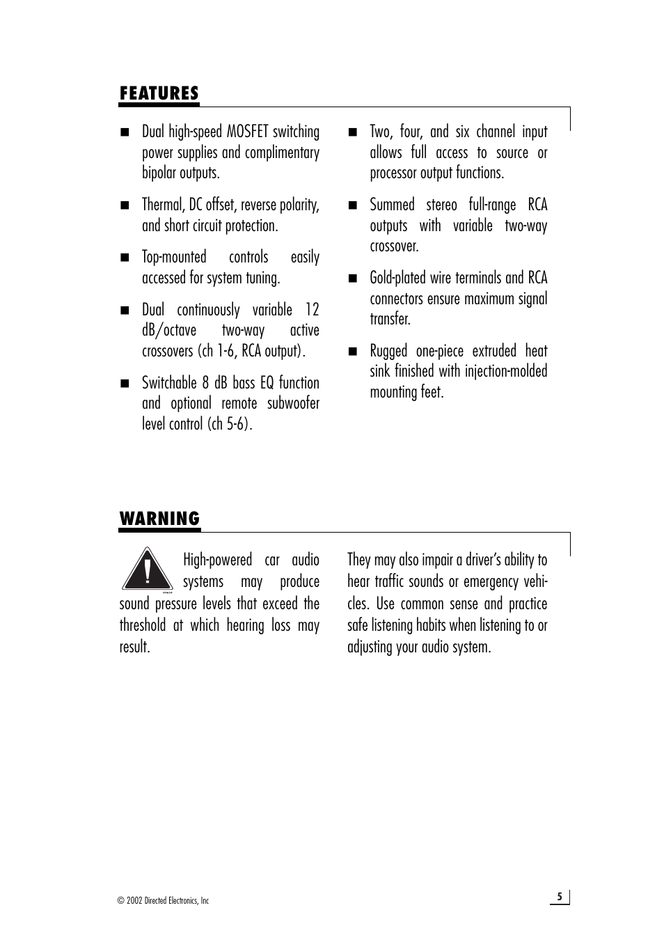 Directed Audio 6550 User Manual | Page 5 / 16