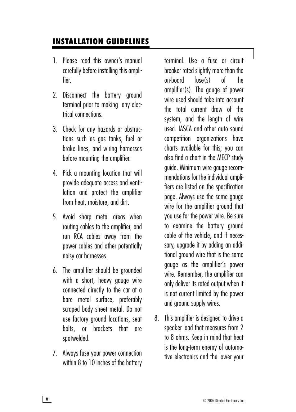 Directed Audio 6550 User Manual | Page 6 / 16
