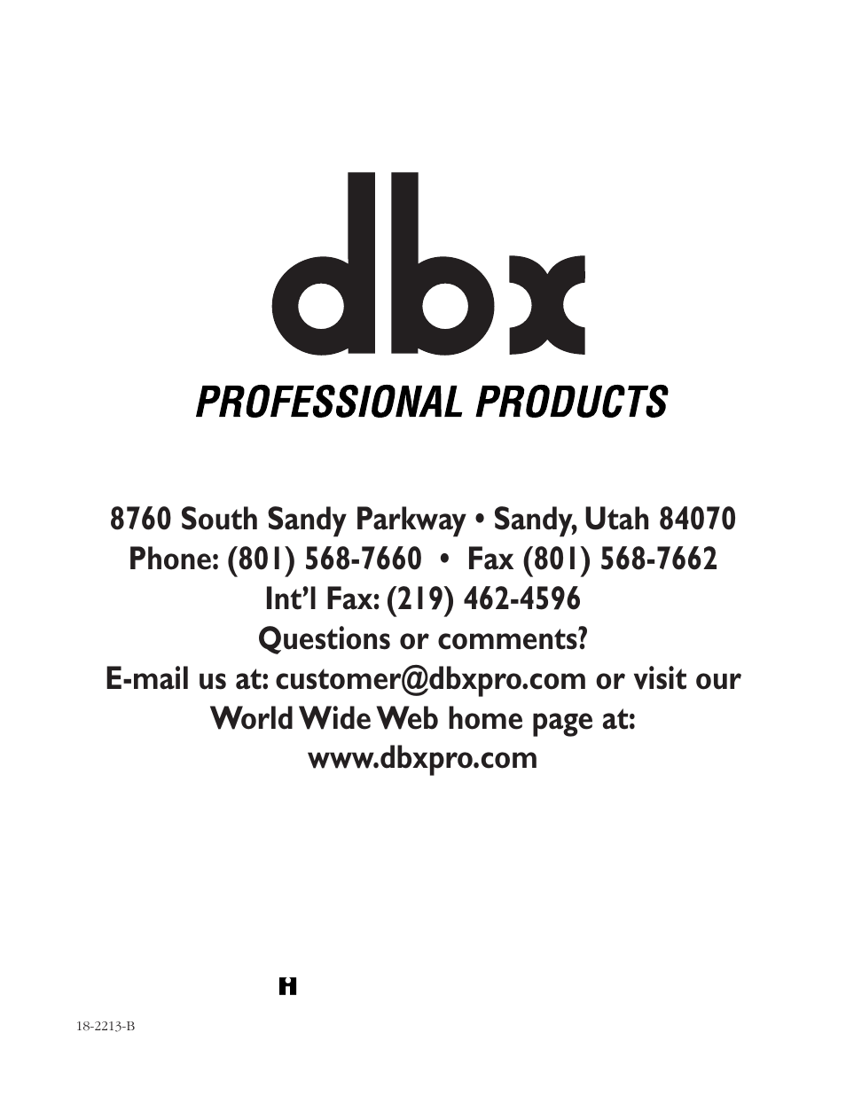 dbx Pro 480 User Manual | Page 117 / 117