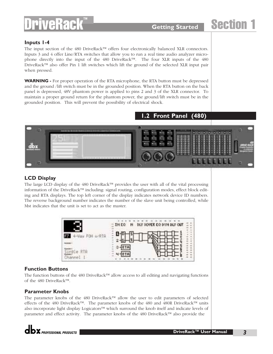 Driverack | dbx Pro 480 User Manual | Page 13 / 117