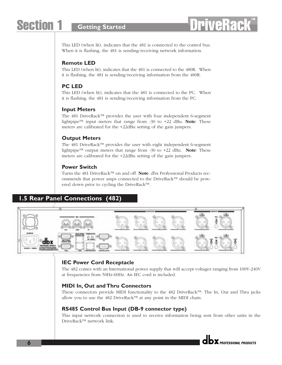 Driverack | dbx Pro 480 User Manual | Page 16 / 117